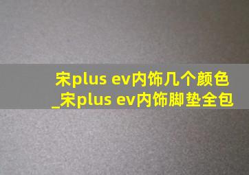 宋plus ev内饰几个颜色_宋plus ev内饰脚垫全包